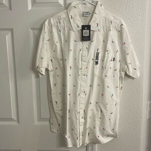 NWT Hurley button down short sleeve toucan size XL